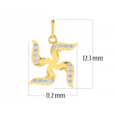 Gold Swastika Pendant with diamonds